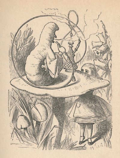 Alice and the caterpillar, 1889 by John Tenniel