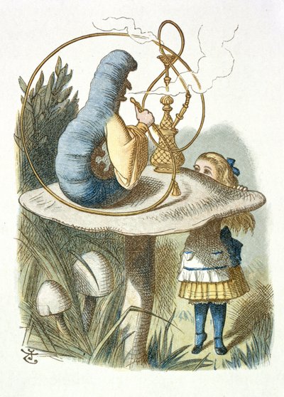 Alice Meets the Blue Caterpillar by John Tenniel