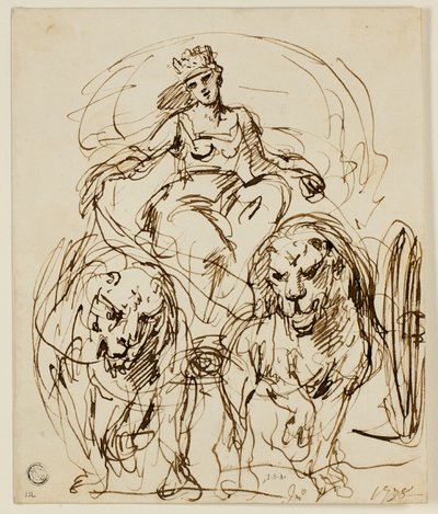 Cybele on Chariot Drawn by Lions by John Vanderbank