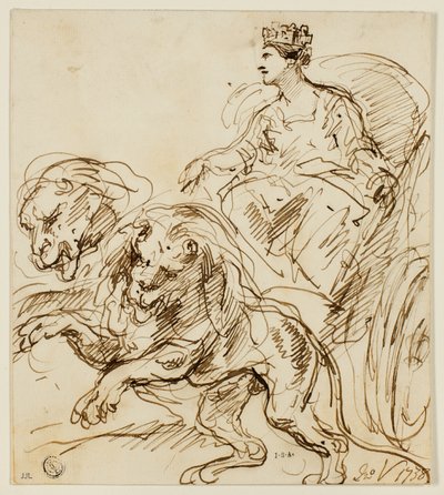 Cybele on Chariot Drawn by Lions by John Vanderbank