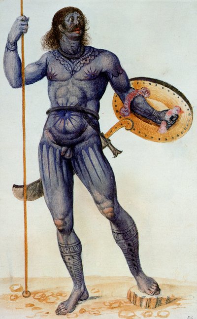 Pictish Man Holding a Shield by John White