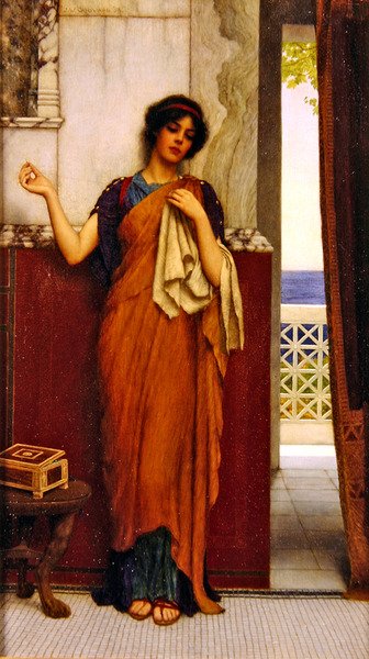 A Stitch in Time (Idle Thoughts) by John William Godward