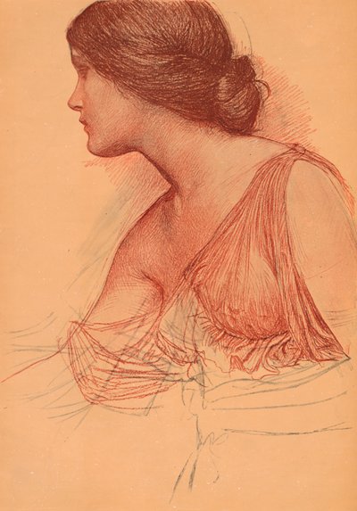 From a study in sanguine by John William Waterhouse