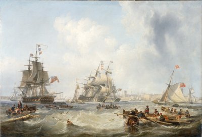 Men-of-War off Portsmouth Harbour by John Wilson Carmichael