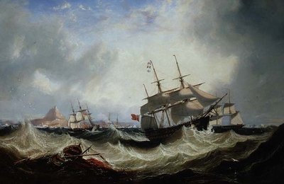 Shipping off Gibraltar in Heavy Seas by John Wilson Carmichael