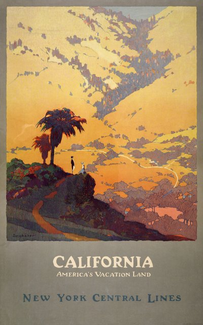 California Travel Poster by Jon O. Brubaker