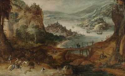 River Landscape with Boar Hunt by Joos de Momper (II)