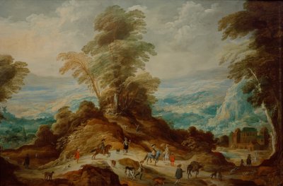 Mountain Landscape with Hunting Party by Joos de Momper
