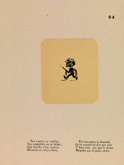 Calavera for the Policeman by José Guadalupe Posada