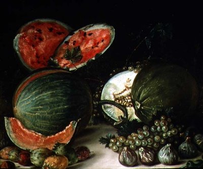 Still Life with Watermelons by Jose Lopez Enguidanos