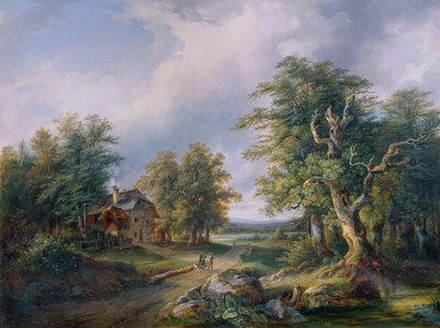 Farmstead on a Forest Road by Josef Altenkopf