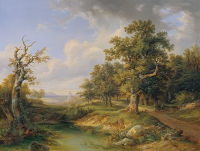 Forest Scene near Mödling by Josef Altenkopf