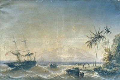 Warship off the South Sea Islands by Josef Carl Berthold Püttner