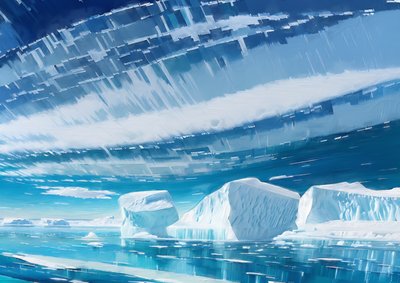 Antarctic Drift Ice and Icebergs 01 by Josef Johann Michel