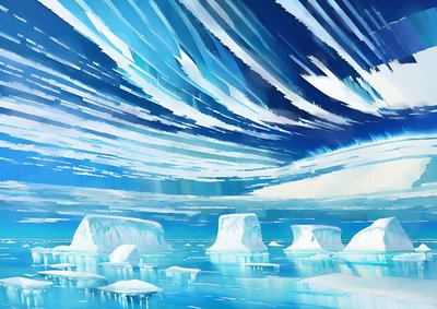 Antarctic Drift Ice and Icebergs 04 by Josef Johann Michel