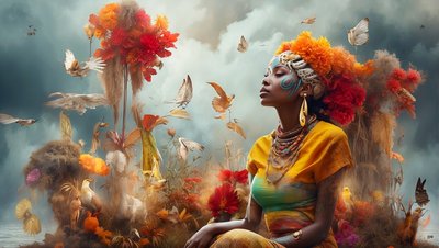 Dreamcore Dreamlike Scene Aborigines 03 by Josef Johann Michel