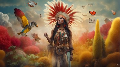 Dreamcore Dreamlike Scene Native American 03 by Josef Johann Michel