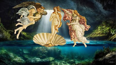 The Birth of Venus (recreated by Botticelli) by Josef Johann Michel