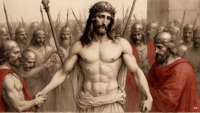Jesus Mocked and Beaten by Roman Soldiers 01 by Josef Johann Michel
