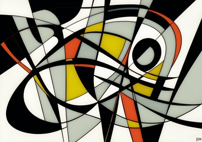 Abstract: On White-Circles+Swings 2 by Josef Johann Michel
