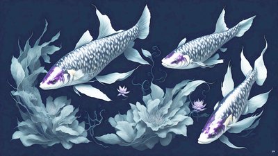 Koi Carp Fish Amethyst by Josef Johann Michel