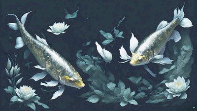 Koi Carp Fish Yellow by Josef Johann Michel