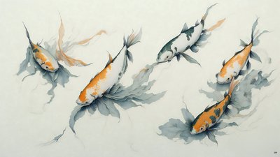 Koi Carp Fish 01 by Josef Johann Michel