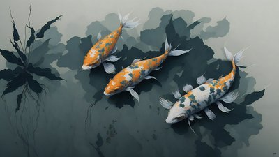 Koi Carp Fish 02 by Josef Johann Michel