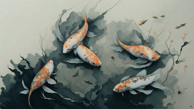 Koi Carp Fish 03 by Josef Johann Michel