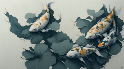 Koi Carp Fish 04 by Josef Johann Michel