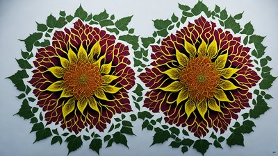 Mandala: Hibiscus-Flower Elements 02 by Josef Johann Michel