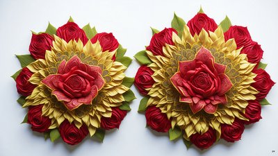 Mandala: Rose-Flower Elements 02 by Josef Johann Michel