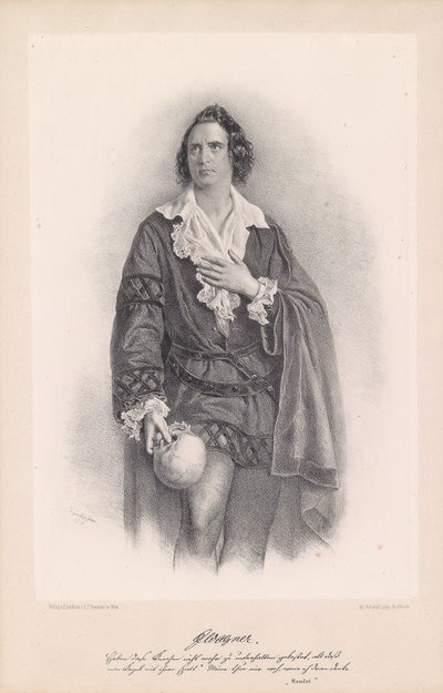 Joseph Wagner as Hamlet by Josef Kriehuber