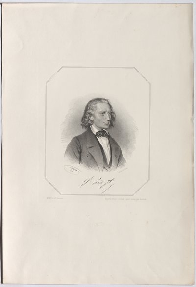 Portrait of Franz Liszt, 1856 by Josef Kriehuber