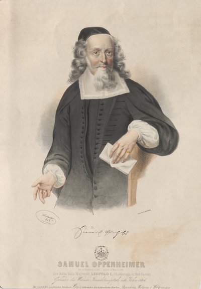 Portrait of Samuel Oppenheimer 1631-1703, 1846 by Josef Kriehuber