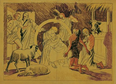 Holy Family with Shepherds by Josef Wawra