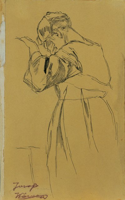 Kneeling Female Figure by Josef Wawra