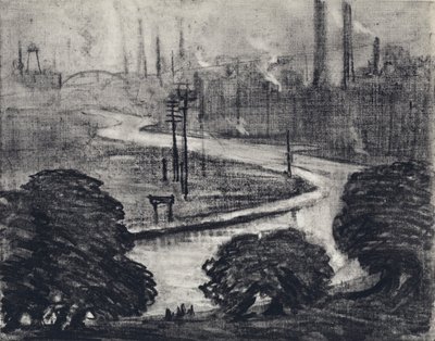 East London, The River Lea (lithograph) by Joseph (after) Pennell