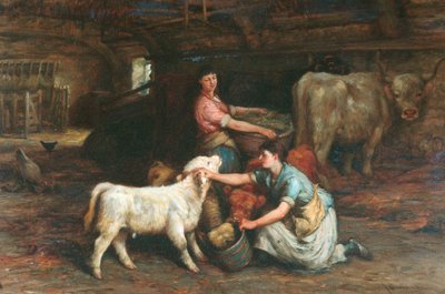 Feeding The Calves by Joseph Denovan Adam