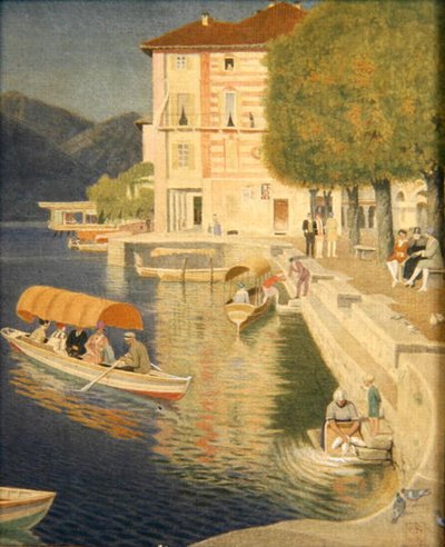 The Quay, Orta by Joseph Edward Southall