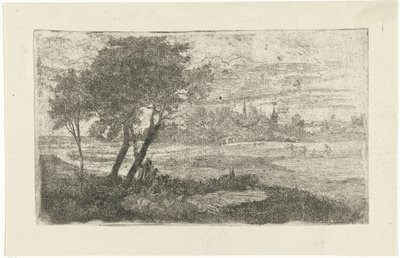 Landscape with a Plowman by Joseph Hartogensis