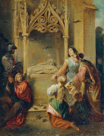 At the Grave of Walther von der Vogelweide by Joseph Hasslwander