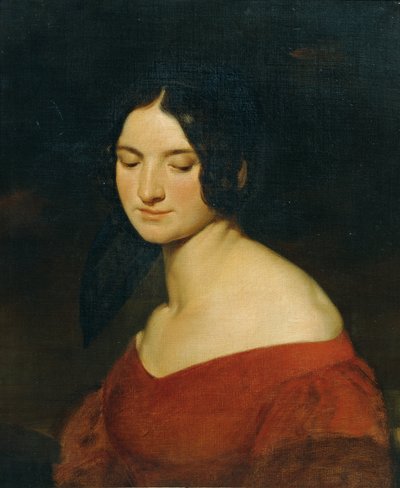 Lady in Indian Red Dress by Joseph Hasslwander