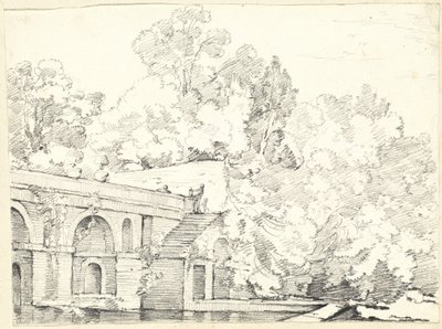 The Fishpond at Villa Madama by Joseph Marie Vien