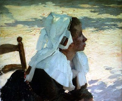 The Apple Seller, Brittany by Joseph Milner Kite