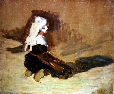 The Kneeling Breton Girl by Joseph Milner Kite