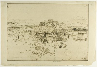 Athens from Mount Lybacettus by Joseph Pennell