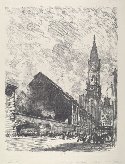 Broad St. Station by Joseph Pennell