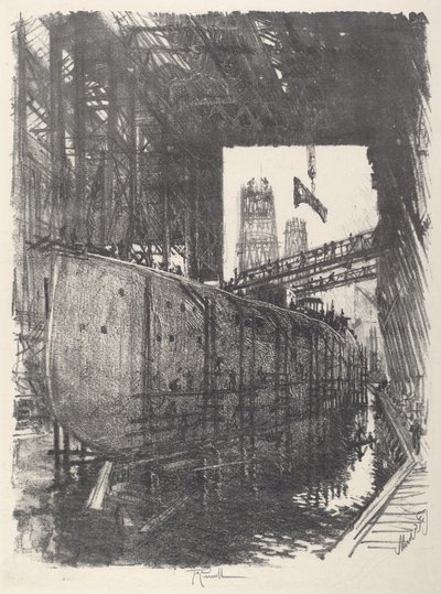 Building the Battleship by Joseph Pennell