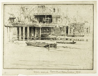 Cannon Street Station, from the River by Joseph Pennell